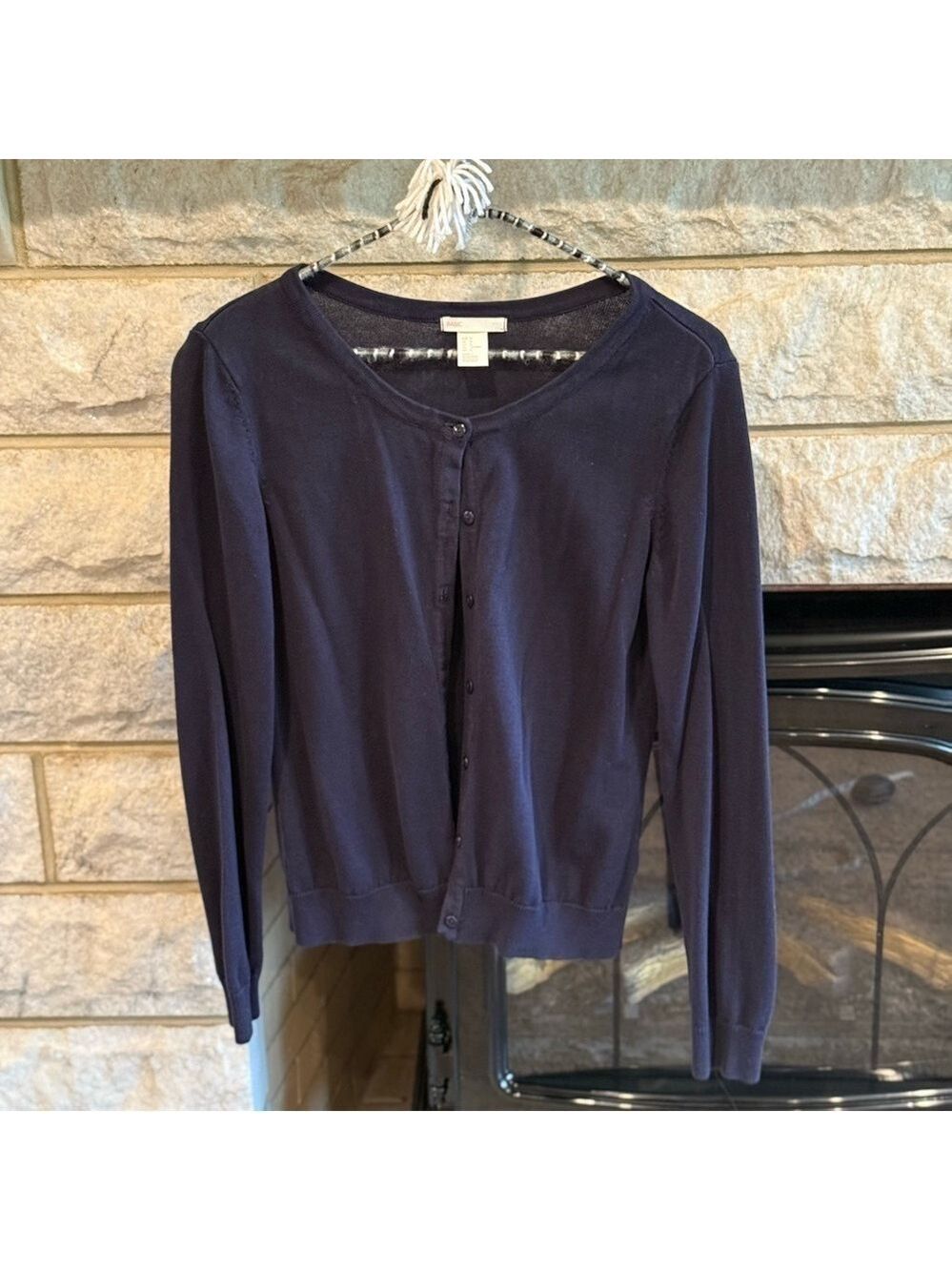 H&M Basics Blue Long Button Down Cardigan Medium